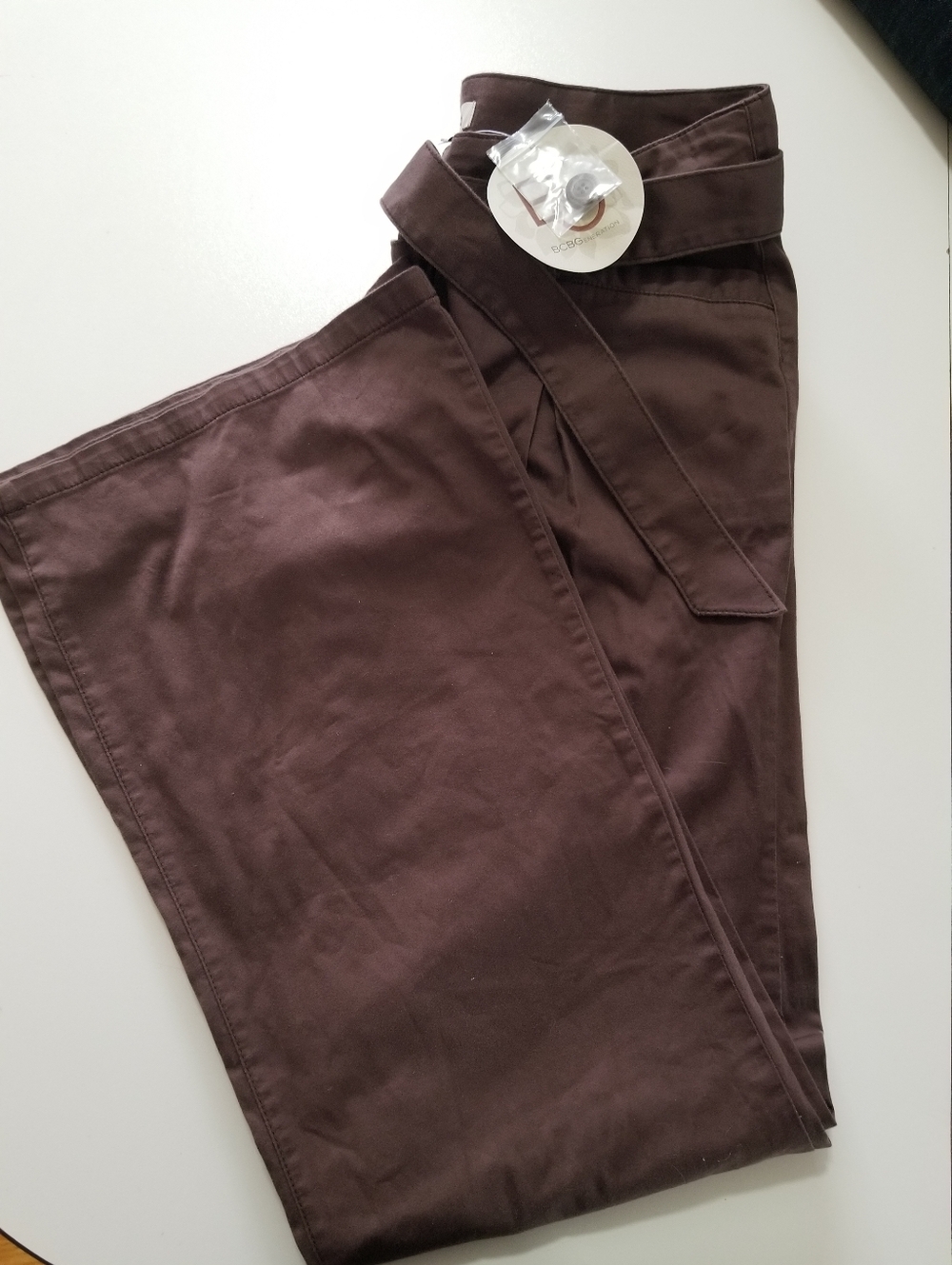 BCBG Generation NWT Pleated High Waist Wide Leg Trousers Brown Y2K  M